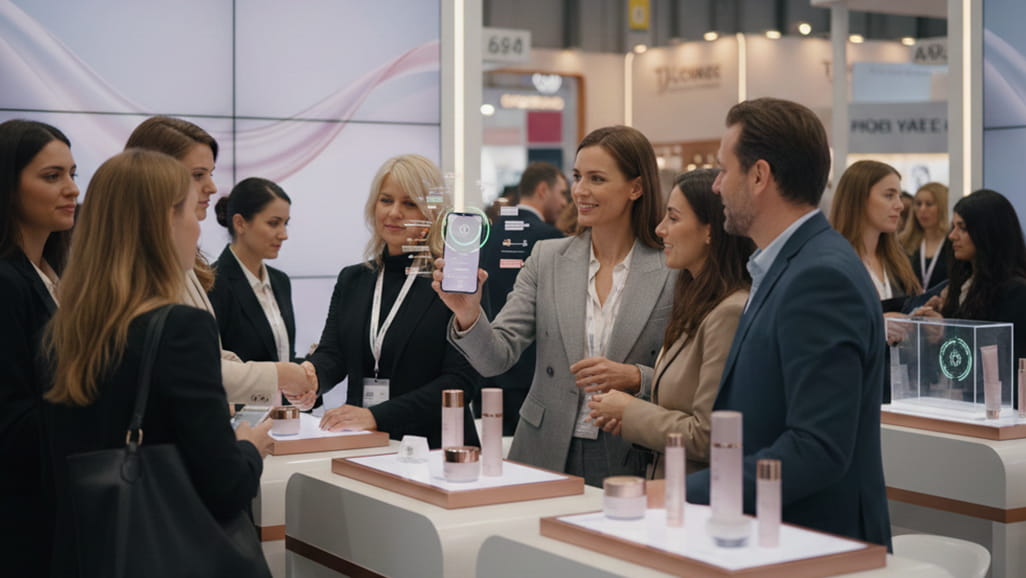 參與展覽的廠商使用人臉辨識以及數位方式紀錄客戶資訊